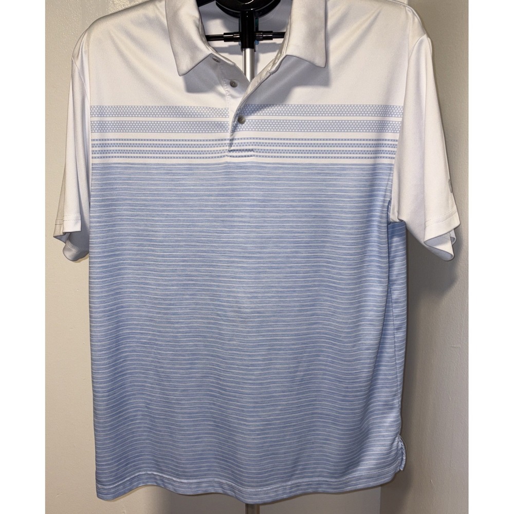 Pro Tour Coolplay Men's Polo Shirt SIZE LARGE white/Blue SOFT Fast shipping!